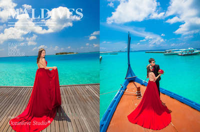 結婚團購馬爾代夫旅行拍婚紗照去吧定制婚禮婚紗照